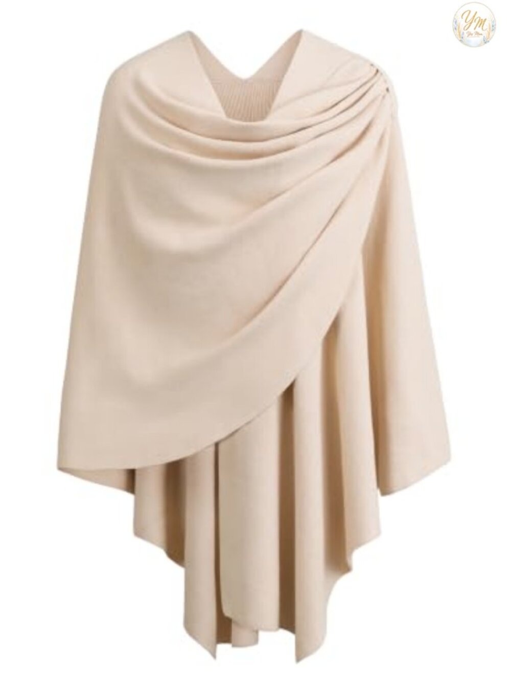 Elegant Cross Front Poncho Shawl Wrap Viscose Blend One Size